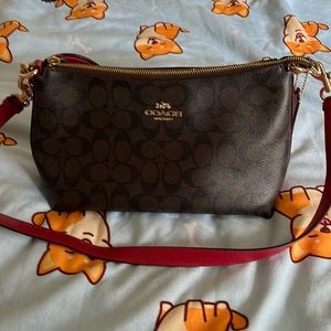 Coach shoulder bag - 2 straps in red, like new